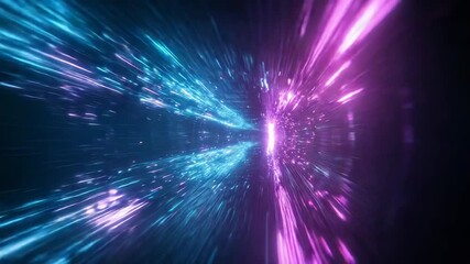 Abstract hyperspace tunnel traveling at light speed