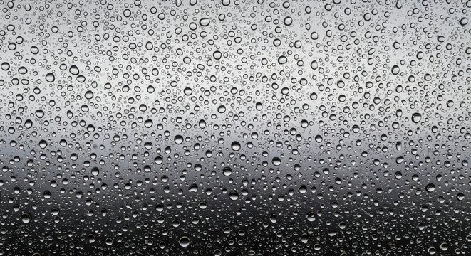 Extreme close-up of a cold glass surface covered in heavy condensation and large, shimmering water droplets, emphasizing freshness and hydration, clean, background, soda