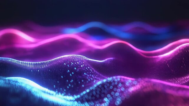 Abstract data wave flowing glowing digital technology background
