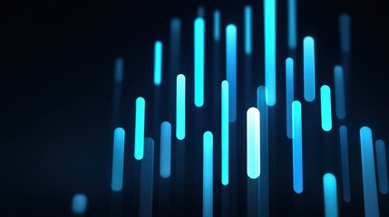 Abstract digital background with glowing blue lines in a dark space, representing futuristic technology, data visualization, and modern design aesthetics.