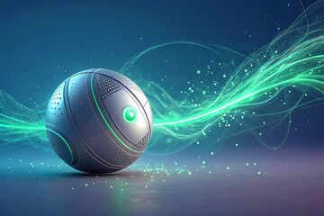 Abstract Technology Sphere with Dynamic Green Energy