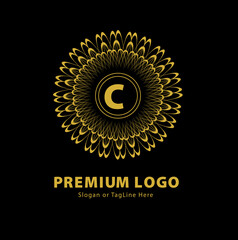 Premium Gold 'C' Logo for Premium Branding and Corporate Identity