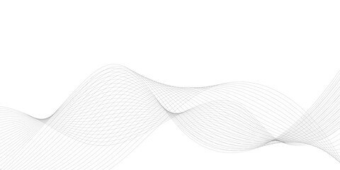 Vector curve wave line seamless pattern. Gray curved line for banner design and frequency sound wave line. Future technology concept.