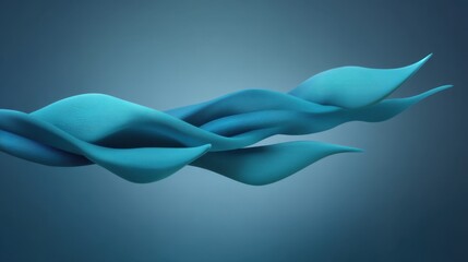 Smooth flowing waves of blue fabric creating an abstract and modern digital background with soft curves and dynamic motion illusion