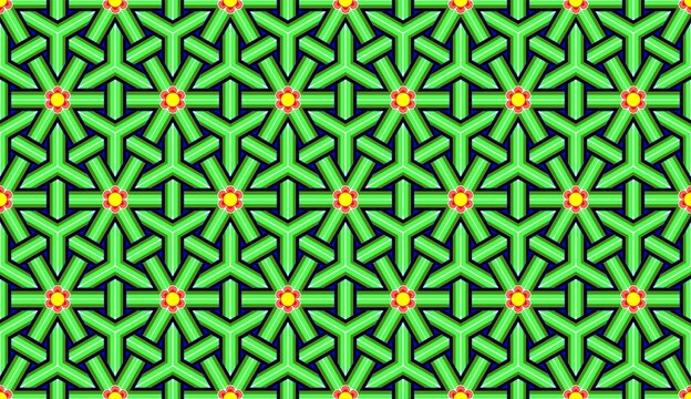 seamless dancheong pattern with geometric shapes