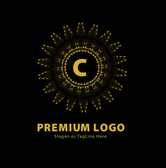 Premium Round Monogram Logo Letter 'C' for Professional Branding
