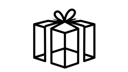 Obraz premium Gift Box Icon: A clean and modern icon of a wrapped gift, perfect for conveying themes of giving, celebration, or special occasions.