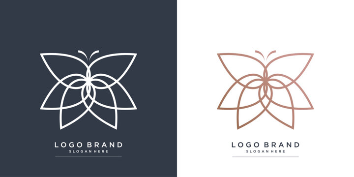Beauty logo with butterfly concept Premium Vector part 3