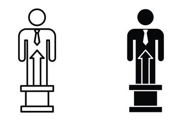 Businessman Icon with Upward Arrow vector