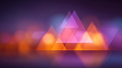 Abstract colorful triangles with soft bokeh lights creating a vibrant and artistic background suitable for various design projects and digital art presentations