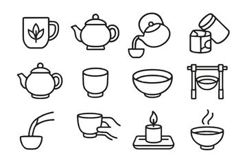 Vector lid caddy icons icon gentle artisan leaf tea tray stone handcrafted