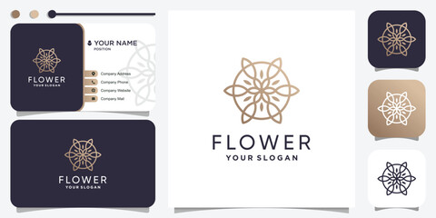Naklejka premium Modern flower logo template Premium Vector