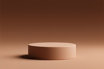 Clean cylinder podium for product display and advertising. 3D rendering.