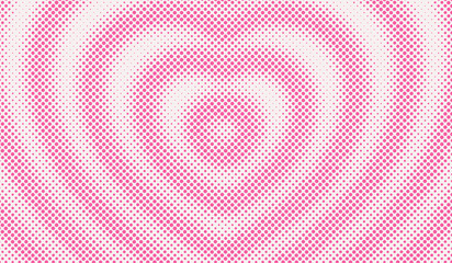Heart dot background. Hearts comic. Halftone fade border. Pop art halfton. Screentone fading pattern. Cartoon love patern. Faded groovy texture. Fades hearth bg. Effect gradient. Vector illustration