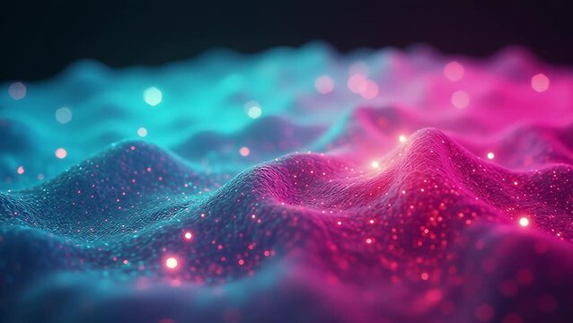 Vibrant Abstract Wave Patterns with Dynamic Light Effects