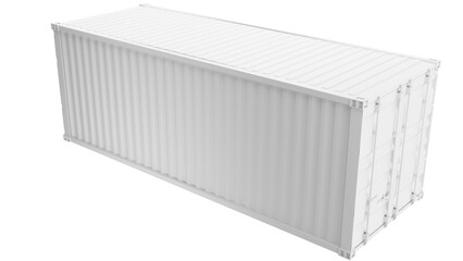40ft sea container mockup on transparent background with white color.