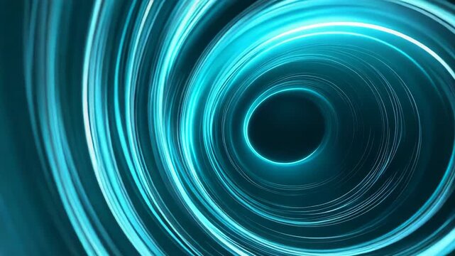 Glowing light vortex accelerating through a blue energy tunnel