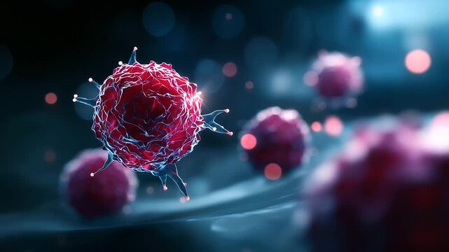 Vibrant hepatocellular carcinoma cells inside liver visualization faceless microscopic composition defocused cellular background liver cancer cell structure oncology research
