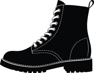 Combat Boot Silhouette Vector