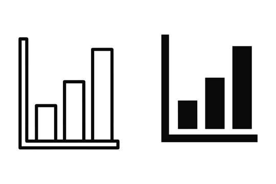 Bar Chart Icon Set Outline and Solid Versions Keywords: bar chart, graph, chart, data