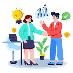 An eye catching design illustration of business deal