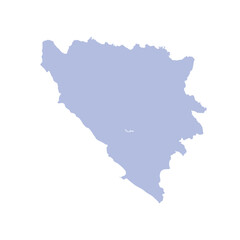 Map of Bosnia and Herzegovina, sign silhouette. World Map Globe. Vector Illustration isolated on white background. Europe continent.