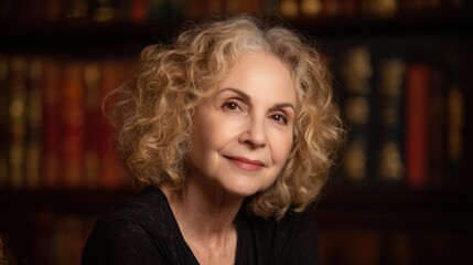 Authors professional headshot with a warm approachable look soft lighting and a subtle bookshelf backdrop symbolizing literary work.