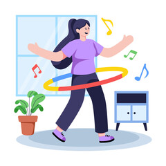 Editable design illustration of hula hoop