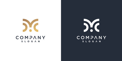 M logo template for business with golden minimalist concept Premium Vector part 7