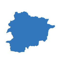 Map of Andorra, sign silhouette. World Map Globe. Vector Illustration isolated on white background. Europe continent.