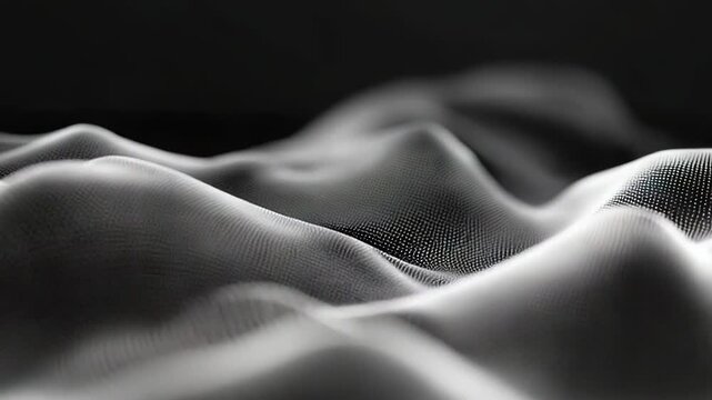 Digital landscape creating abstract waves of data points