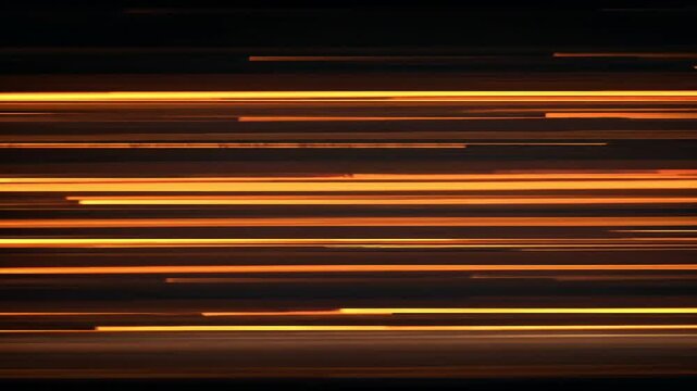 Abstract illustration of horizontal, glowing orange streaks on a dark black background