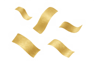 Falling gold confetti streamers creating an abstract celebration effect, sparkling festive party decoration element