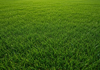 Obraz premium A richly textured, expansive green grass surface captured outdoors, showing dense natural fibers and healthy growth in sunlight, growth, garden, field