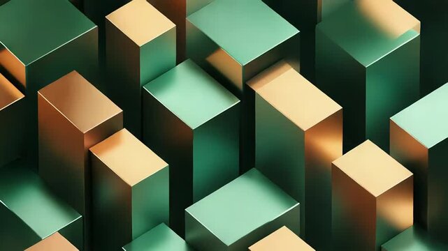 Abstract geometric cuboid shapes forming a modern metallic background