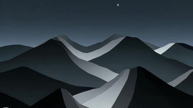 Abstract grayscale mountain landscape creating a minimalist background