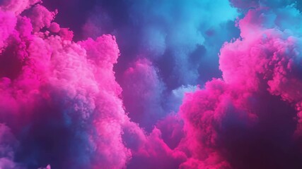 Vibrant abstract clouds forming a colorful sky background - Powered by Adobe
