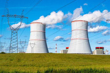 Cooling towers of nuclear power plants.