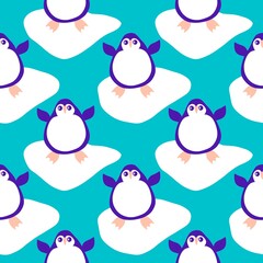 Christmas animals seamless penguin pattern for wrapping paper and fabrics and kids print