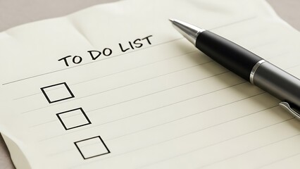 Creating to do list with pen on paper