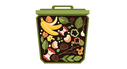 Compost bin filled with organic waste and food scraps.