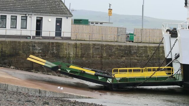 A Ferry Ramp Retracting To Be Able To Get Underway To It's Next Location