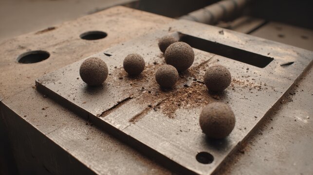 Closeup of a metal surface with microcapsules activating to repair scratches showcasing advanced selfhealing technology improving industrial equipment durability.