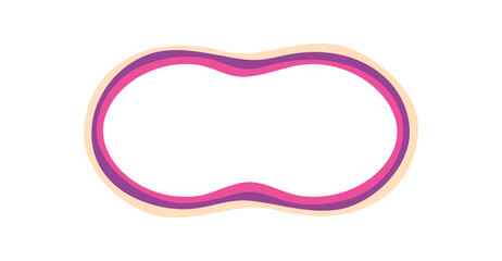 Groovy wavy retro abstract frame shape with a bold outline and soft border. Funky y2k graphic frame adds a cool retro touch to creative backgrounds and modern projects.