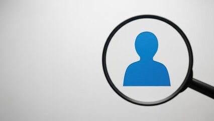 Fototapeta premium Finding a Person Magnified User Profile Search