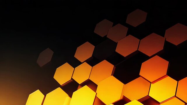 Honeycomb pattern forming abstract golden orange background