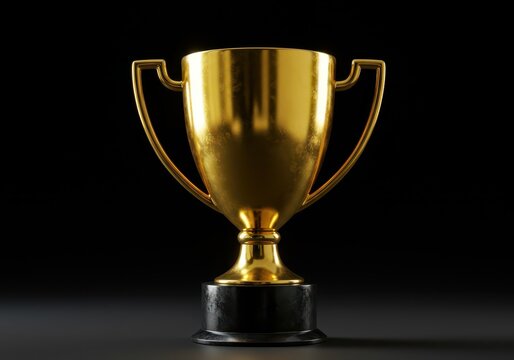 Brightly polished gold award cup representing excellence and the pinnacle of success after intense competition and dedication ,championship ,celebratory ,maximum