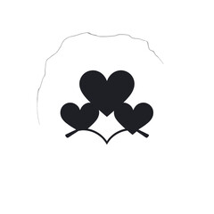 Black and white circular graphic design with a stylized heart and 'Valentine Day' text, perfect for celebration.