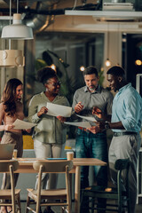 Diverse business team collaborating during an office meeting