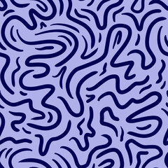 Fototapeta premium Fun line doodle seamless pattern. Creative minimalist style art background for children or trendy design with basic shapes. vector illustration.